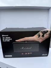 Image of Marshall Emberton II Bluetooth Speaker Black And Steel/ black and gold