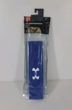 Image of Under Armour UA Performance Sweat Wicking Sports Headband Unisex Blue White New