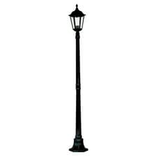 Image of Black Outdoor Traditional Lantern Post Light 1830mm