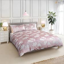 Image of Duvet Set Embellished Jacquard Quilt Cover with Pillow Cases - Blossom