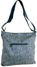 Image of "Grace" Spot print Zipped Cross-Body / Shoulder Bag - Navy/ Ecru