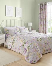 Image of Dream & Drapes Florette Quilted Bedspread Floral Lilac 200 x 230 cm