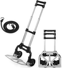 Image of 80kg Heavy Duty Folding Aluminium Hand Truck Trolley on Wheels Sack Cart