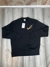 Image of Nike Just Do It Fleece Crew Sweatshirt Jumper Mens Size Medium DR9272-010