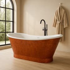 Image of 1690mm Freestanding Bath – Copper Effect Exterior, Gloss White Interior, Acrylic