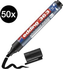 Image of edding 363 whiteboard marker - black - 50 whiteboard pens - chisel tip 1-5 mm