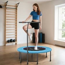 Image of 40" Trampoline Rebounder, Rebounder Trampoline, with Adjustable Handle, Black