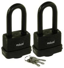 Image of 50mm Long Shackle Laminated Steel Keyed Alike Padlocks, 2 Pack - 66506