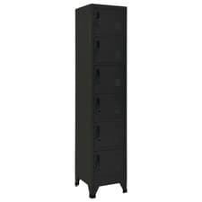 Image of Locker Cabinet Black 38x40x180 cm Steel