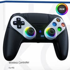 Image of Wireless Controller For Sony PS5 DualSense PlayStation 5 LED RGB Gamepad - Black