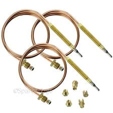 Image of 3 x UNIVERSAL Thermocouple Kit 1500mm & Fixings Gas Boiler Oven Cooker Grill