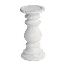 Image of Small 21cm Stone Candle Candlestick Holder Heavy White Pillar Wedding Accessory