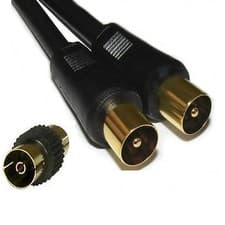 Image of Coaxial TV Aerial Cable Extension RF Fly Lead Digital Male to Male Coax 1m - 50m
