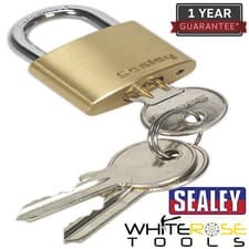Image of Sealey Padlock 30mm Brass Body Security Keysl Lock