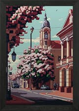 Image of Timisoara Pixel art Framed Wall Art Poster Canvas Print Picture