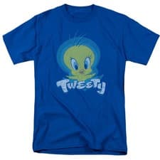 Image of Looney Tunes - Tweety Swirl - Adult Unisex Short Sleeve T-Shirt - Blue