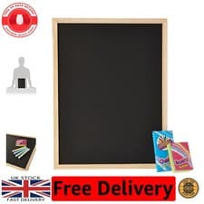 Image of Compact 23x30cm Chalkboard with Wooden Frame - Ideal for Teachers & Parents