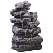 Image of Serenity Cascading Rockfall Water feature Self Contained LED Lights 45.5cm Tall