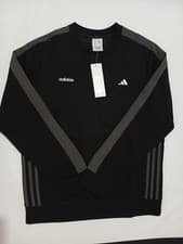 Image of Adidas Mens Round Neck Sweatshirt Size M Colour Black New With Tags