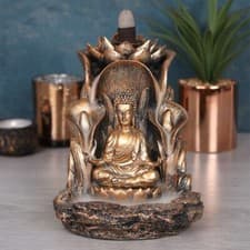Image of Bronze Finish Sitting Buddha Backflow Burner - backflow, incense, burner, buddha