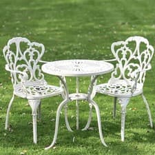 Image of Cast Aluminium "Classic Victoria" White Two Seater Bistro Set