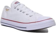 Image of Converse All Star Ox Mens Canvas Low Cut Trainers In White UK Sizes 7 - 12