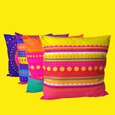 Image of cushion covers 18 x 18 set of 4 Vibrant Colourful, Dots, Throw Pillow square
