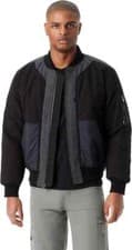 Image of Bass Outdoor Mens Regular fit Mixed Media Bomber Jacket Coat  Black Solid, M