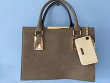 Image of NWOT Dune brown top handle handbag with detachable coin purse