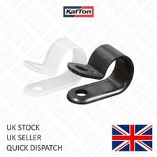 Image of Nylon Plastic P Clips - High Quality Fasteners for Cable & Tubing Black Natural