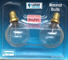 Image of 2 X TWIN PACKS OF Crompton 60W SES E14 GOLF BALL CLEAR 60 WATTS 45mm 4 LAMPS