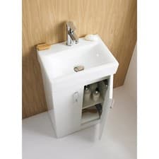 Image of Mayford 450mm Floor Standing Basin Unit Gloss White With Tap & Waste