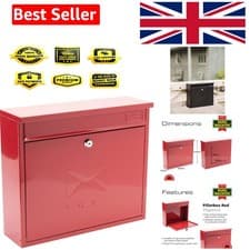 Image of Burg-Wachter MB02R Red Elegance Wall Mounted Galvanised Steel Lockable Post Box