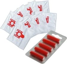 Image of 8 FJM Bags + 4 Filters for Miele Vacuum Cleaner C2 C1 Compact + Fresheners