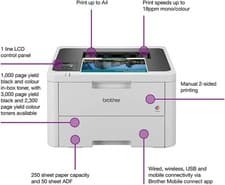 Image of Brother HL-L3220CWE EcoPro Ready Colour Laser Printer Grey+ Toner , NEW