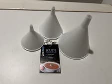 Image of Chef Aid White Plastic Funnels Set of 3