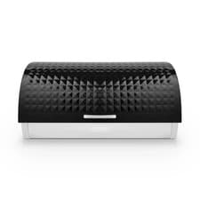 Image of Tower Solitaire Black Breadbin Large Storage Embossed Diamond Design T826206BLK