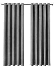 Image of Thermal Thick Blackout Curtains 2 Panel Eyelet Ring Top Curtains Ambiance