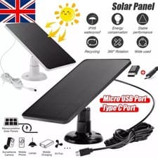 Image of Solar Panel Outdoor Charger 10W 5V for Ring Camera Waterproof w/Adjustable Mount