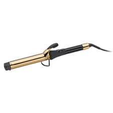 Image of Gamma+ Curling Iron Iron Clip XL 32mm Gold Multiple Heating Settings Rubber Grip