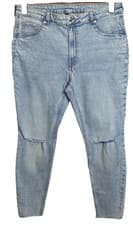Image of NEW DIVIDED🌺BLUE DISTRESSED DENIM JEGGING JEANS 🌺 SIZE 16 # T269