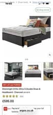 Image of Silentnight Ortho 2Drw S.Double Divan & Headboard - Charcoal - BRAND NEW