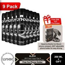 Image of Lynx Deodorant Multi Pack 9x200ml Mens Anti Perspirant + Free Car Phone Holder