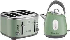 Image of Russell Hobbs, Stylevia Kettle & Toaster Set, Sage Green, STYLSG
