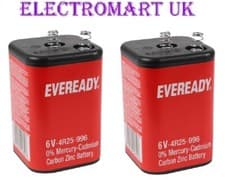 Image of 2 X EVEREADY TORCH LANTERN BATTERIES 6V PJ996 4R25R