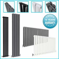 Image of Designer Horizontal Vertical Radiator Flat Panel Oval Column Central Heating