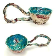 Image of Cup ceramic stoneware "Gourmand" 23 cm unique Prof.em A. Loeschner-Gornau f04