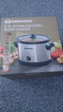Image of Daewoo Slow Cooker Stainless Steel 3 Heat Settings 3.5L Kitchen Cooking