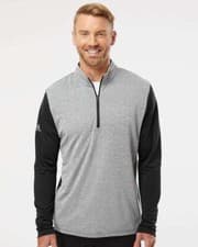 Image of Adidas Heather Block Print Quarter-Zip Pullover A522 S-4XL