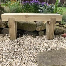 Image of 2 Seater Wooden Rustic Garden Bench Sleeper Seat Outdoor Patio Furniture